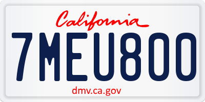 CA license plate 7MEU800