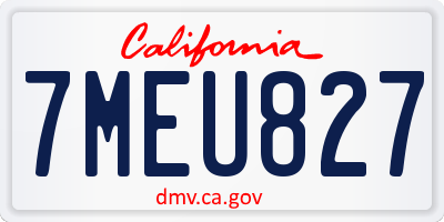 CA license plate 7MEU827