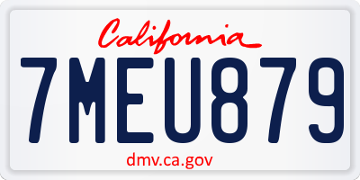 CA license plate 7MEU879