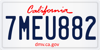 CA license plate 7MEU882