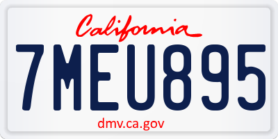 CA license plate 7MEU895