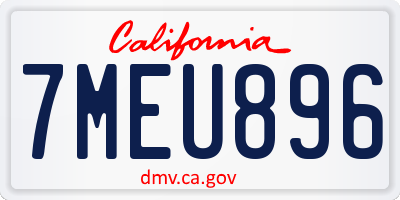 CA license plate 7MEU896