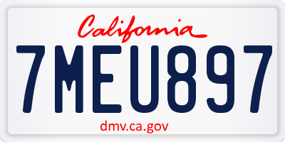 CA license plate 7MEU897