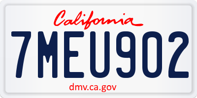 CA license plate 7MEU902