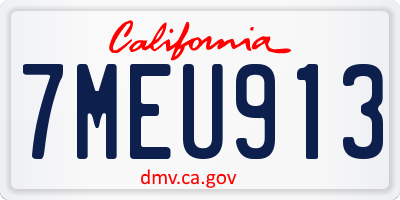 CA license plate 7MEU913