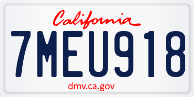 CA license plate 7MEU918