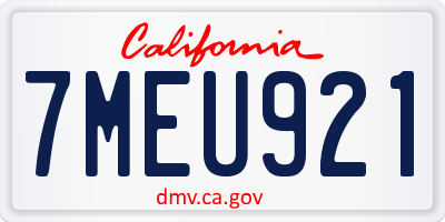 CA license plate 7MEU921
