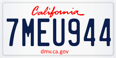 CA license plate 7MEU944