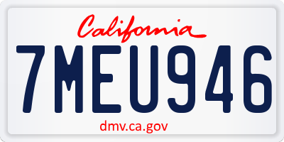 CA license plate 7MEU946
