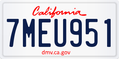 CA license plate 7MEU951