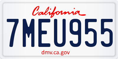 CA license plate 7MEU955