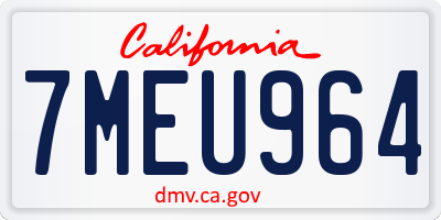 CA license plate 7MEU964