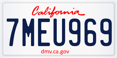 CA license plate 7MEU969