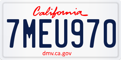 CA license plate 7MEU970