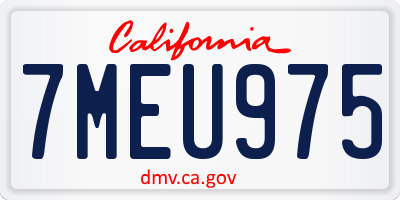 CA license plate 7MEU975