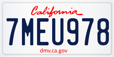 CA license plate 7MEU978