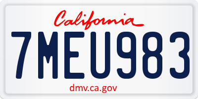 CA license plate 7MEU983