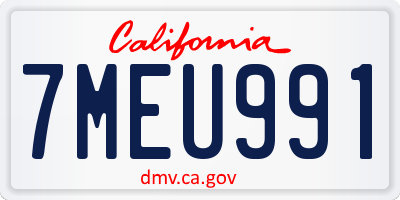CA license plate 7MEU991