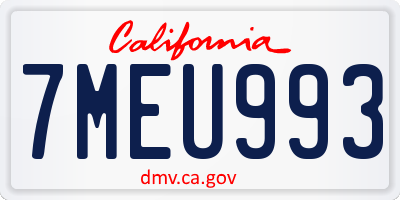 CA license plate 7MEU993
