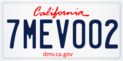 CA license plate 7MEV002