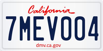 CA license plate 7MEV004
