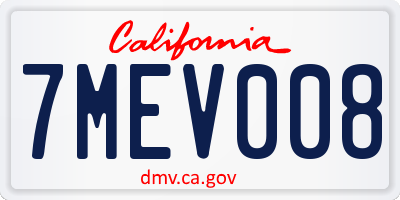 CA license plate 7MEV008