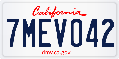 CA license plate 7MEV042