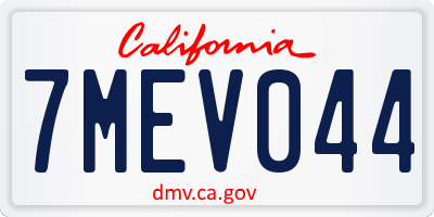 CA license plate 7MEV044