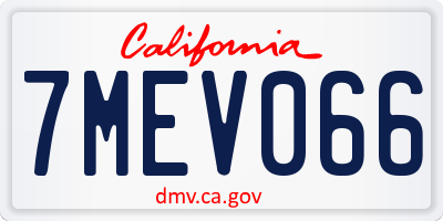 CA license plate 7MEV066