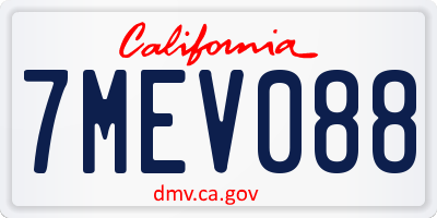CA license plate 7MEV088