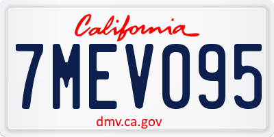 CA license plate 7MEV095