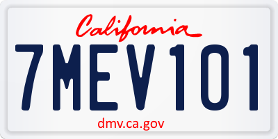 CA license plate 7MEV101
