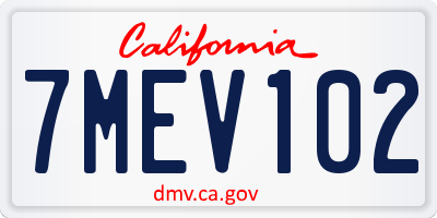 CA license plate 7MEV102