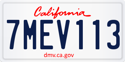 CA license plate 7MEV113