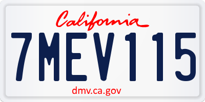 CA license plate 7MEV115