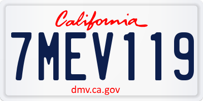 CA license plate 7MEV119