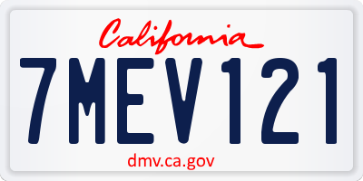 CA license plate 7MEV121