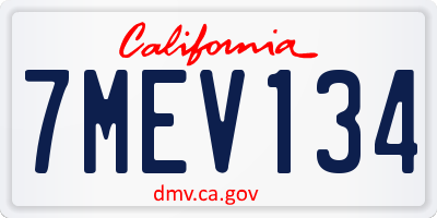 CA license plate 7MEV134