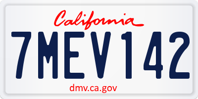 CA license plate 7MEV142