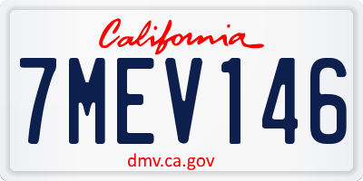 CA license plate 7MEV146