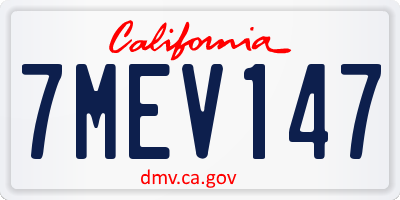 CA license plate 7MEV147