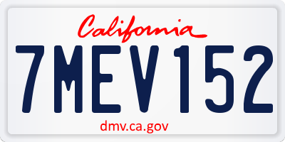 CA license plate 7MEV152