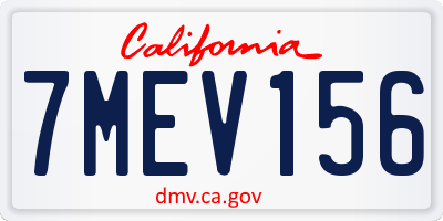 CA license plate 7MEV156