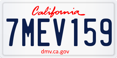 CA license plate 7MEV159