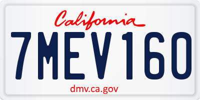 CA license plate 7MEV160