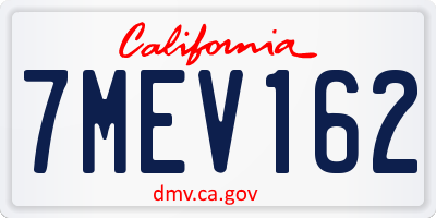 CA license plate 7MEV162