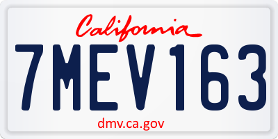 CA license plate 7MEV163