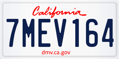 CA license plate 7MEV164