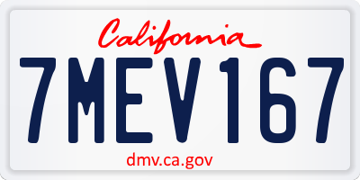 CA license plate 7MEV167