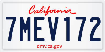 CA license plate 7MEV172